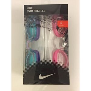 Nike Youth Swim Goggles. 2 pairs, pink and purple. Ages 8-14